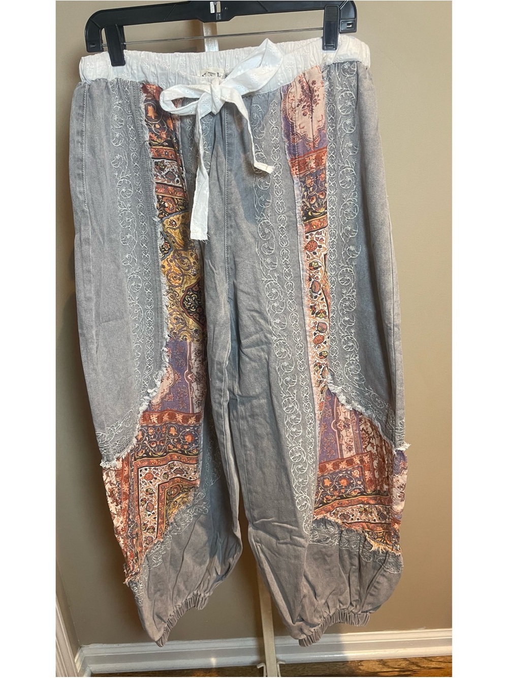 POL Patchwork Drawstring Jogger Pants - Picture 7 of 8
